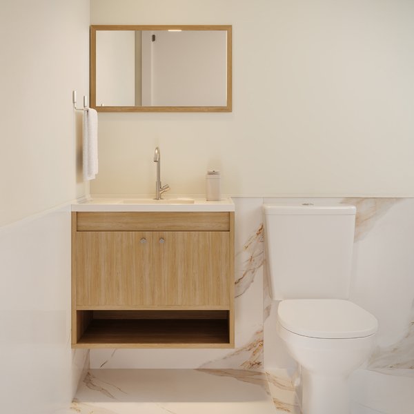 Kit Vaso Sanitário com Caixa Acoplada e Assento Branco Duplo Acionamento 3/6L Saída Vertical Mariana Icasa - Imagem 3