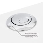 Kit Vaso Sanitário com Caixa Acoplada e Assento Branco Duplo Acionamento 3/6L Saída Vertical Sabatini Icasa - Imagem 6