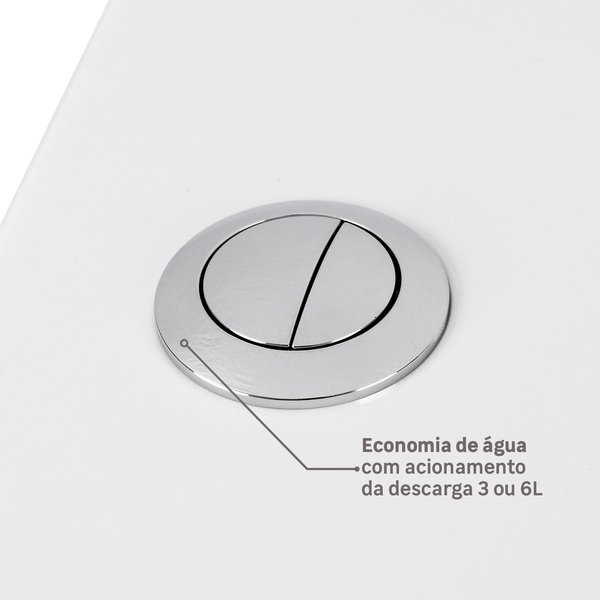Kit Vaso Sanitário com Caixa Acoplada e Assento Branco Duplo Acionamento 3/6L Saída Vertical Saveiro Celite - Imagem 5