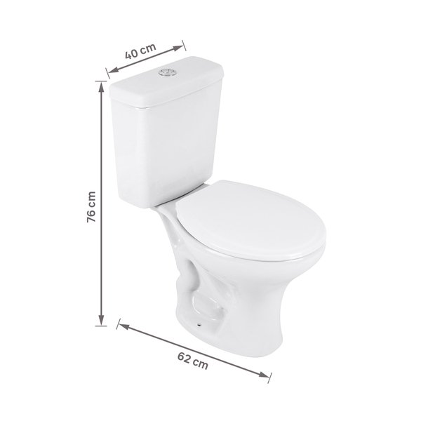 Kit Vaso Sanitário com Caixa Acoplada e Assento Branco Duplo Acionamento 3/6L Saída Vertical Saveiro Celite - Imagem 8