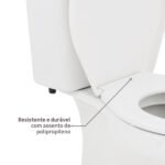 Kit Vaso Sanitário com Caixa Acoplada e Assento Branco Duplo Acionamento 3/6L Saída Vertical Ravena Deca - Imagem 7