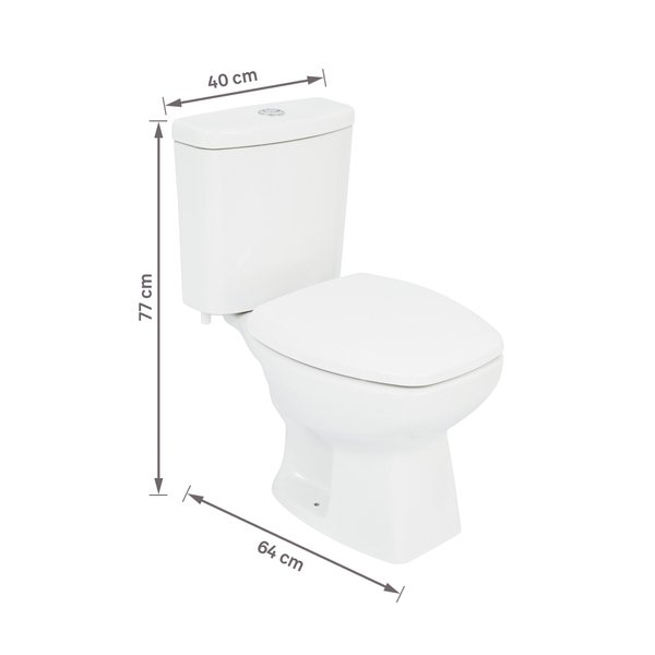 Kit Vaso Sanitário com Caixa Acoplada e Assento Branco Duplo Acionamento 3/6L Saída Vertical Thema Incepa - Imagem 9