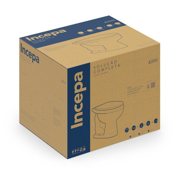 Kit Vaso Sanitário com Caixa Acoplada e Assento Kids Incepa Branco Brilhante. - Imagem 6