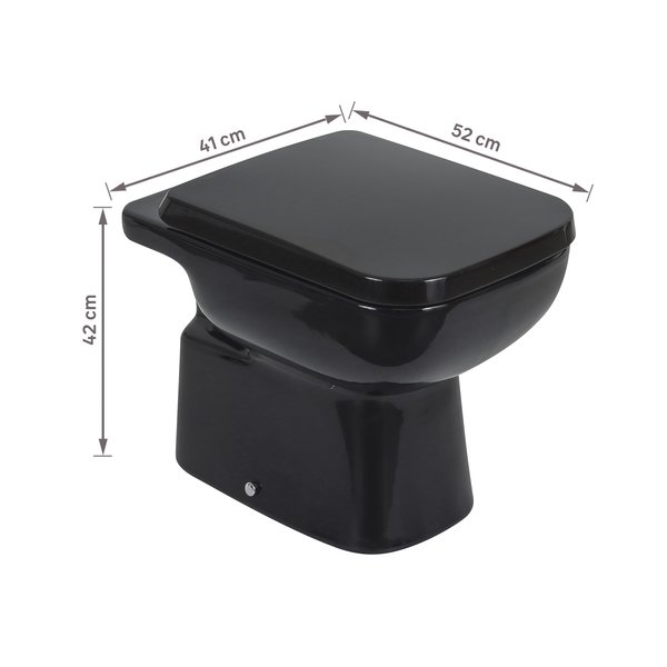 Kit Vaso Sanitário Convencional com Assento Preto Saída Vertical Misti Icasa - Imagem 9