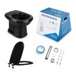 Kit Vaso Sanitário Convencional Sabatini IP5 Preto Icasa
