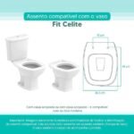 Tampa Vaso Sanitário Madeira Laqueada Fit Branco Para Bacia Celite - Imagem 3