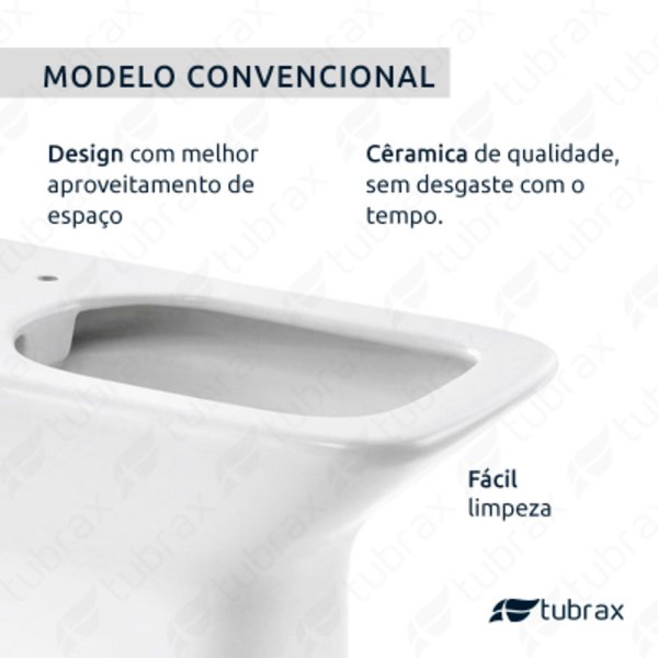 Vaso Sanitário Convencional Modelo Virentis Tubrax - VAB0030-C - Imagem 4