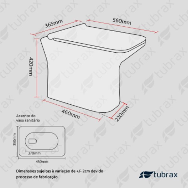 Vaso Sanitário Convencional Modelo Virentis Tubrax - VAB0030-C - Imagem 5