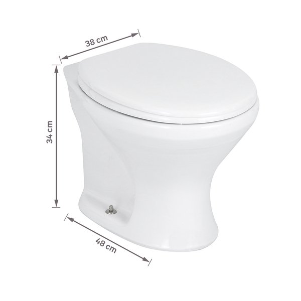 Kit Vaso Sanitário Convencional para Descarga de Parede com Assento Saída Vertical Infantil Branco Icasa - Imagem 9