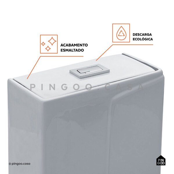 Vaso Sanitário Monobloco - Caixa Acoplada - Topázio Pingoo.casa - Branco - Imagem 3