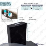 Vaso Sanitário Monobloco Completo Caixa Acoplada Privada Preto Modelo Unio Tubrax - Imagem 4