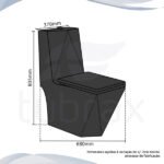 Vaso Sanitário Monobloco Completo Caixa Acoplada Privada Preto Modelo Unio Tubrax - Imagem 6