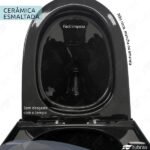 Vaso Sanitário Monobloco Completo Caixa Acoplada Privada Preto Modelo Unio Tubrax - Imagem 5