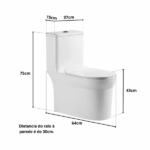 Vaso Sanitário Monobloco Esmaltado Kit Completo Xambre Mx101 Branco - Imagem 3